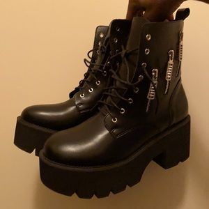 Zipper Side Martin Boots Platform Height:5 cm